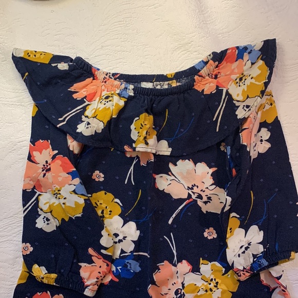 Navy blue floral girls dress size 5T - Picture 2 of 3